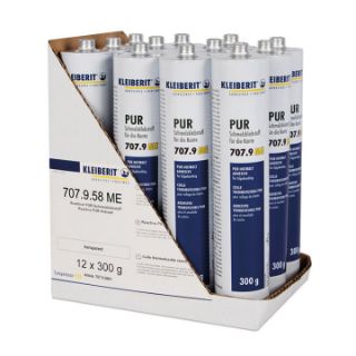 707.9.58 ME PUR Kantenschmelzklebstoff - transparent Karton mit 12 Kartuschen je 0,3 kg
